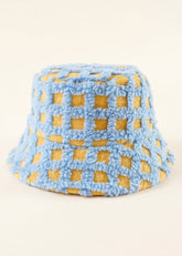 Plaid Fleece Bucket Hat Sai Feel